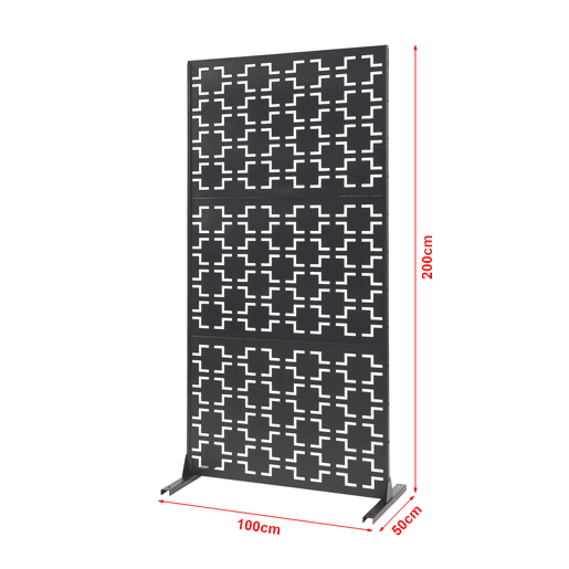 Divisória para interior Aaskis aço 200x100x50 cm preto casa.pro