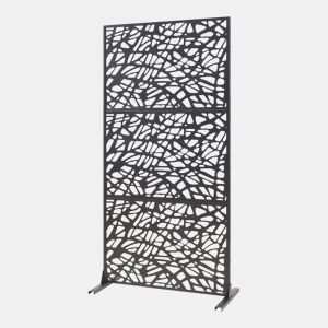 Divisória para interior Poskind em aço 200x100x50 cm preto casa.pro