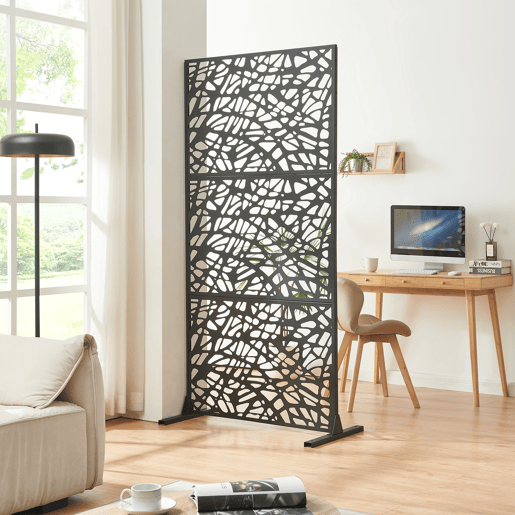 Divisória para interior Poskind em aço 200x100x50 cm preto casa.pro