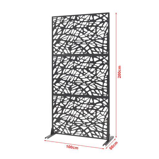 Divisória para interior Poskind em aço 200x100x50 cm preto casa.pro