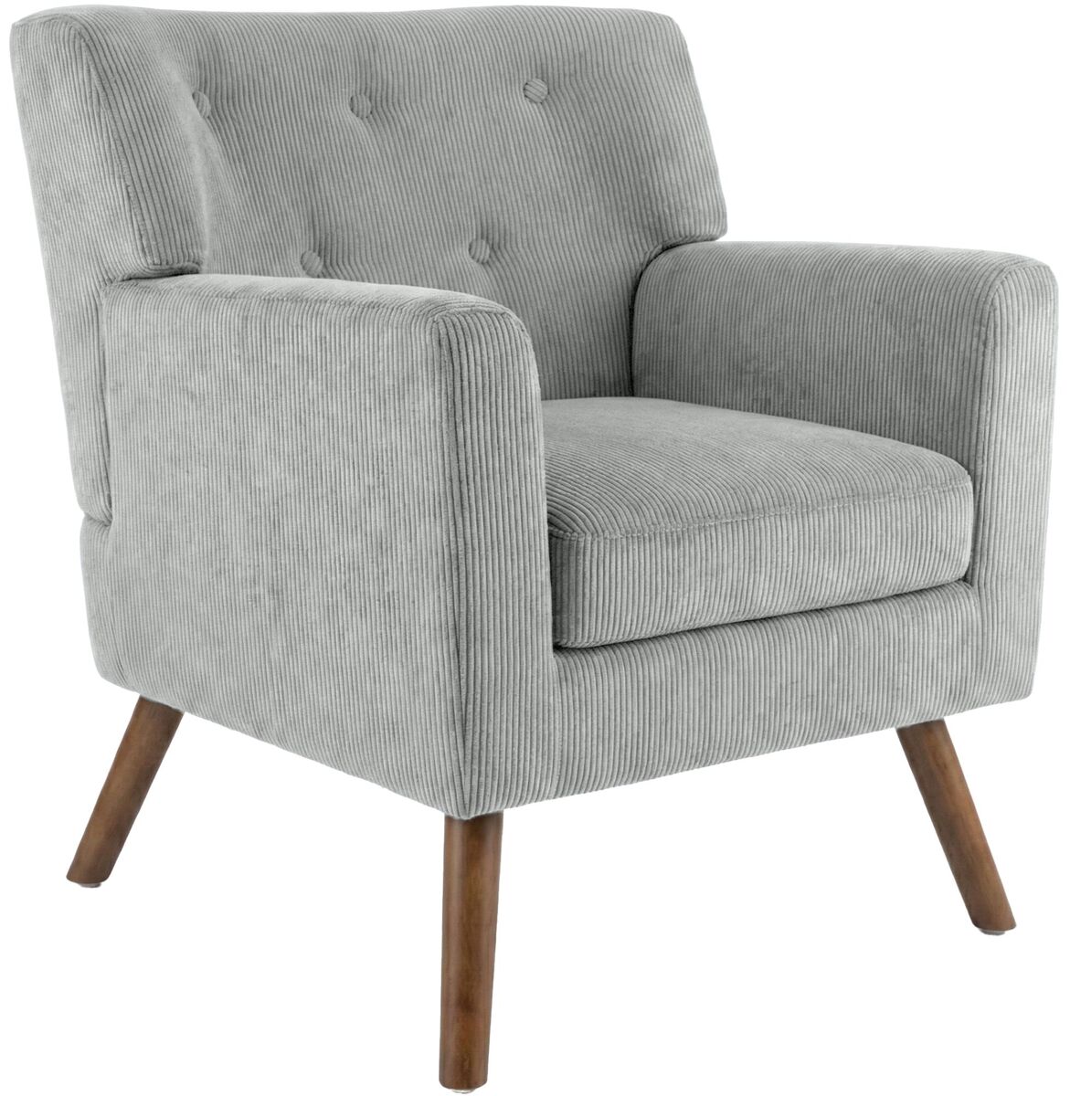 Sillon kioni tapizado en pana gris 74x72x80 cm