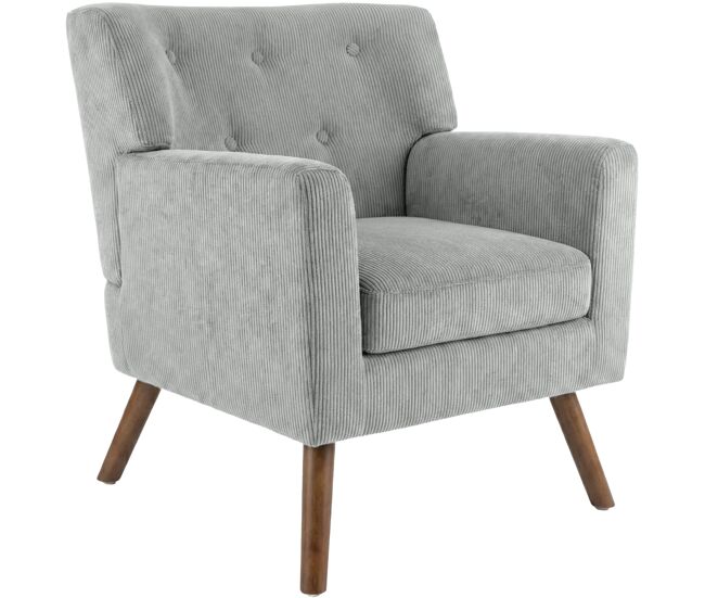 Sillon kioni tapizado en pana gris 74x72x80 cm