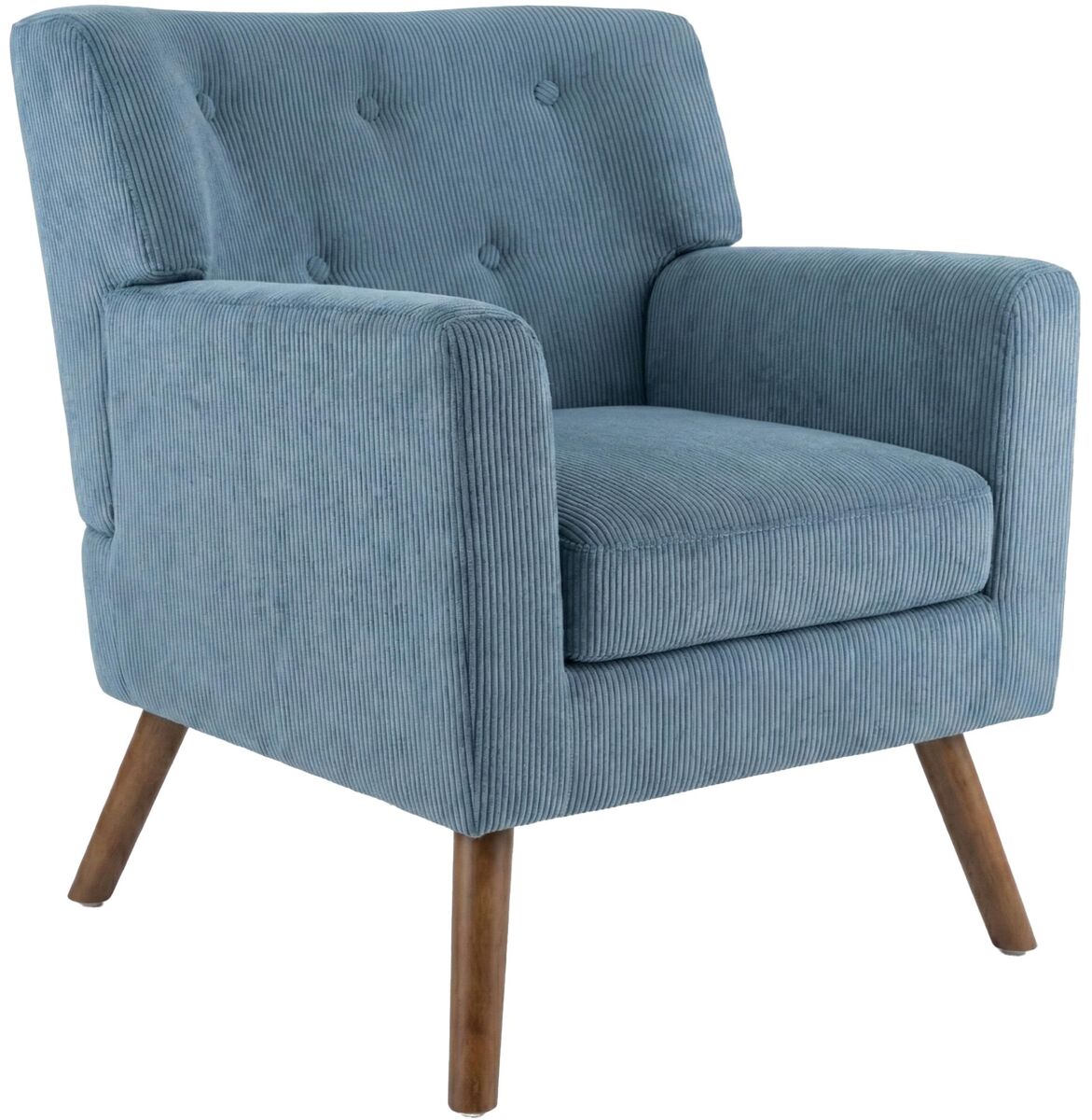 Sillon kioni tapizado en pana azul 74x72x80 cm
