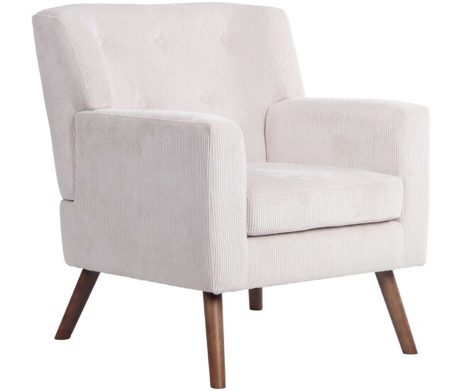 Sillon kioni tapizado en pana crema 74x72x80 cm