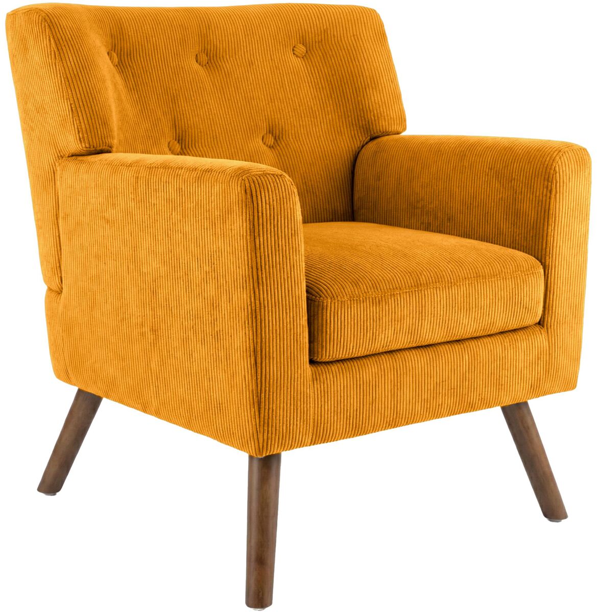 Sillon kioni tapizado en pana naranja 74x72x80 cm