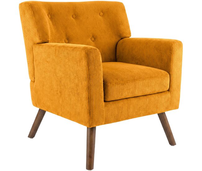 Sillon kioni tapizado en pana naranja 74x72x80 cm