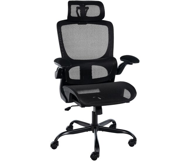 Silla de oficina kaylee plástico negro 65x65x121 cm