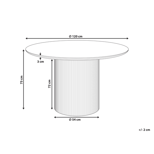 Mesa de jantar NEWELL Creme claro 120 cm 120 cm Mesa de jantar NEWELL Creme claro 120 cm 120 cm