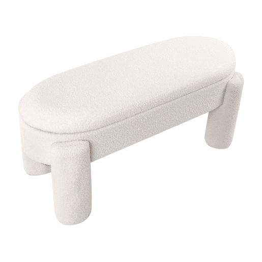 Beliani Banco de cama Bouclé OAKLEY Beliani Banco de cama Bouclé OAKLEY