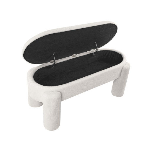 Beliani Banco de cama Bouclé OAKLEY Beliani Banco de cama Bouclé OAKLEY