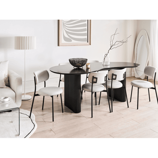 Mesa de jantar PEERY Preto 93 cm 198 cm