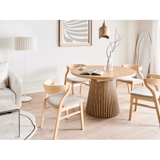 Mesa de jantar extensível MOORE Freixo claro 120 cm 120160 cm