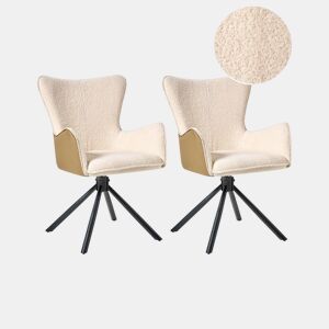 Conjunto de 2 cadeiras de jantar NOVI Bouclé Creme claro