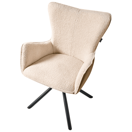 Conjunto de 2 cadeiras de jantar NOVI Bouclé Creme claro