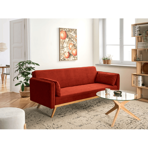 Sofá-cama ASAA Tecido Vermelho Sofá-cama ASAA Tecido Vermelho