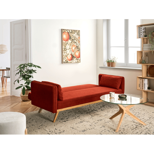 Sofá-cama ASAA Tecido Vermelho Sofá-cama ASAA Tecido Vermelho