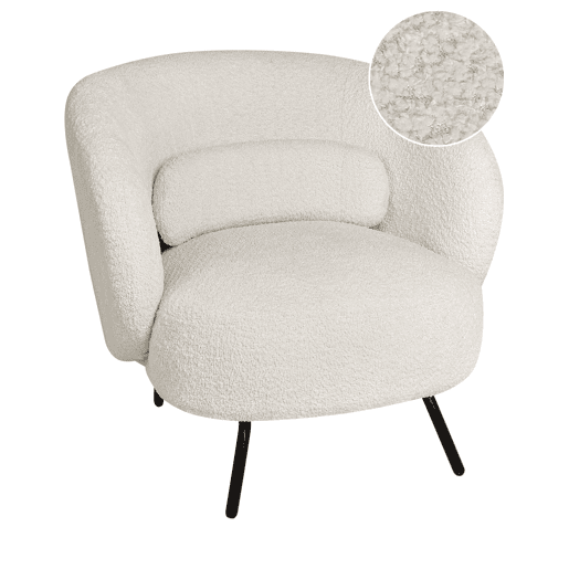 Poltrona MAKELA Bouclé Branco creme