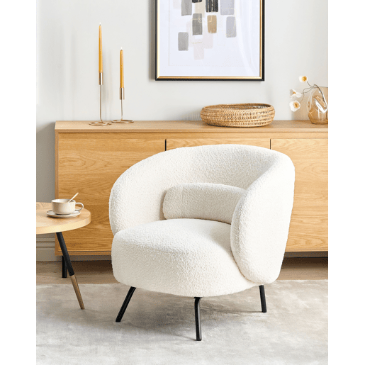Poltrona MAKELA Bouclé Branco creme