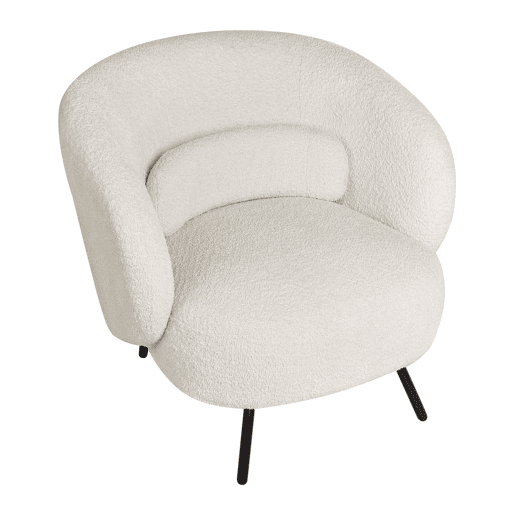 Poltrona MAKELA Bouclé Branco creme