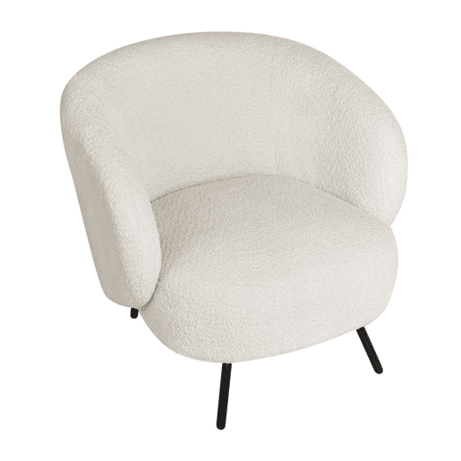 Poltrona MAKELA Bouclé Branco creme