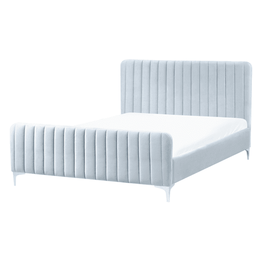 Cama Veludo LUNAN 140 x 200 cm Azul claro