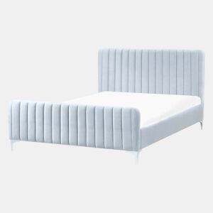 Cama Veludo LUNAN 140 x 200 cm Azul claro