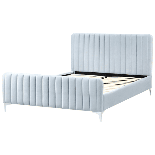 Cama Veludo LUNAN 140 x 200 cm Azul claro