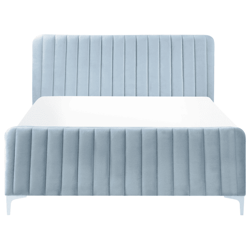 Cama Veludo LUNAN 140 x 200 cm Azul claro