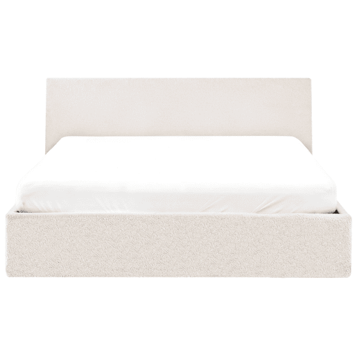 Cama baú Bouclé ORBEY 140 x 200 cm Branco creme