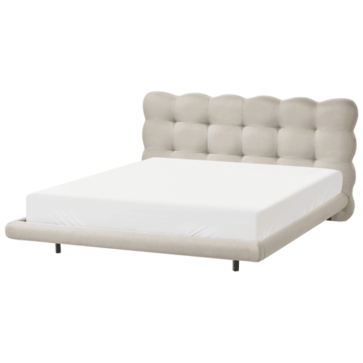 Cama Tecido SOULISSE 160 x 200 cm Creme