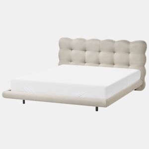 Cama Tecido SOULISSE 160 x 200 cm Creme