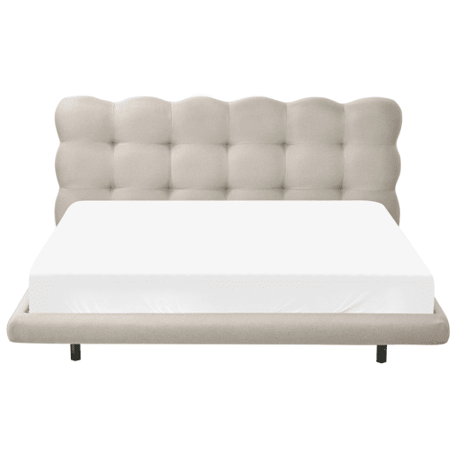 Cama Tecido SOULISSE 160 x 200 cm Creme