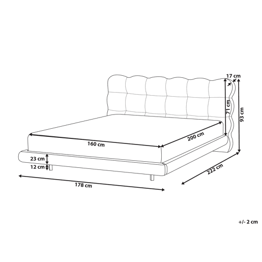 Cama Bouclé SOULISSE 160 x 200 cm Branco creme