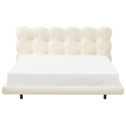 Cama Bouclé SOULISSE 160 x 200 cm Branco creme