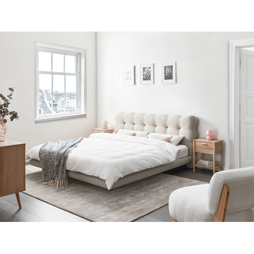 Cama Tecido SOULISSE 180 x 200 cm Creme