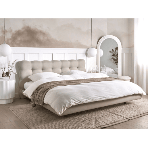 Cama Tecido SOULISSE 180 x 200 cm Creme