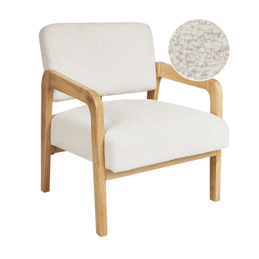 Poltrona HJO Bouclé Branco creme
