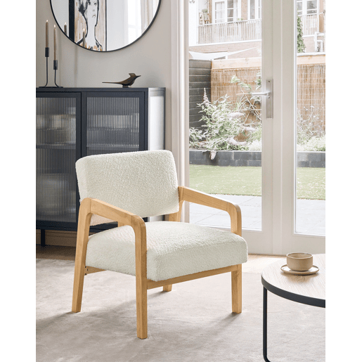 Poltrona HJO Bouclé Branco creme