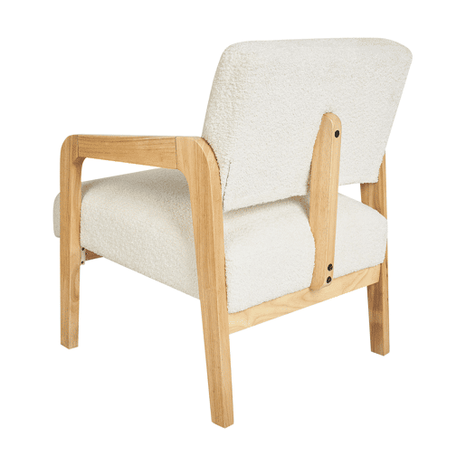 Poltrona HJO Bouclé Branco creme