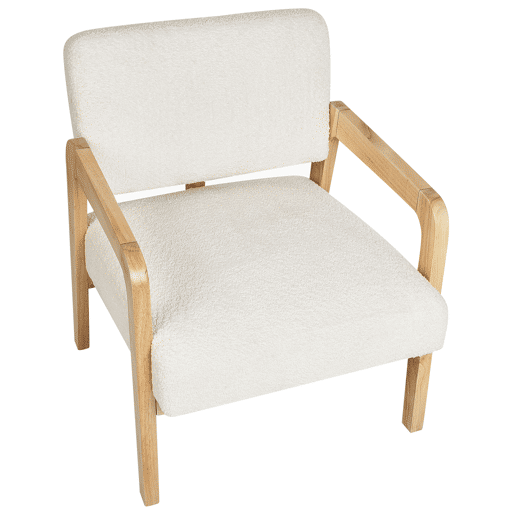 Poltrona HJO Bouclé Branco creme