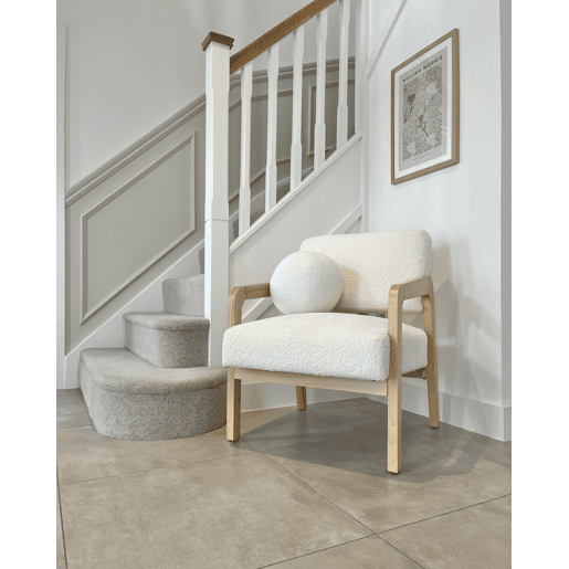 Poltrona HJO Bouclé Branco creme