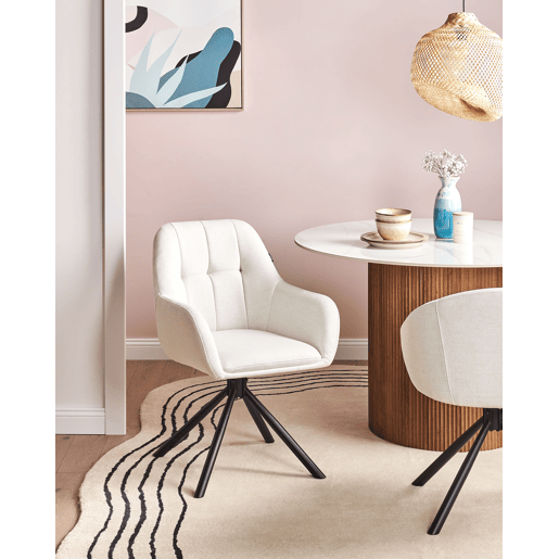 Cadeira de jantar UBLY Tecido Branco creme