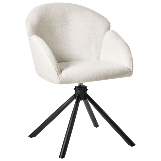 Conjunto de 2 cadeiras de jantar MAYBEE Tecido Branco creme