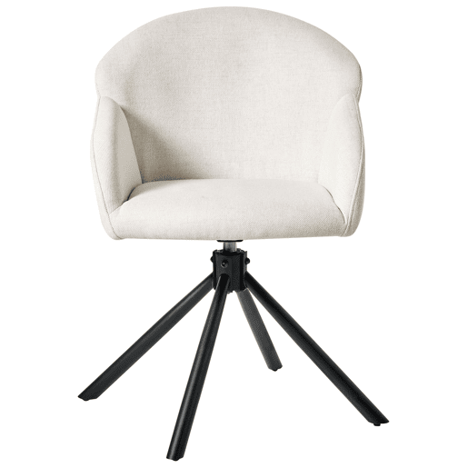 Conjunto de 2 cadeiras de jantar MAYBEE Tecido Branco creme