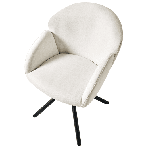 Conjunto de 2 cadeiras de jantar MAYBEE Tecido Branco creme