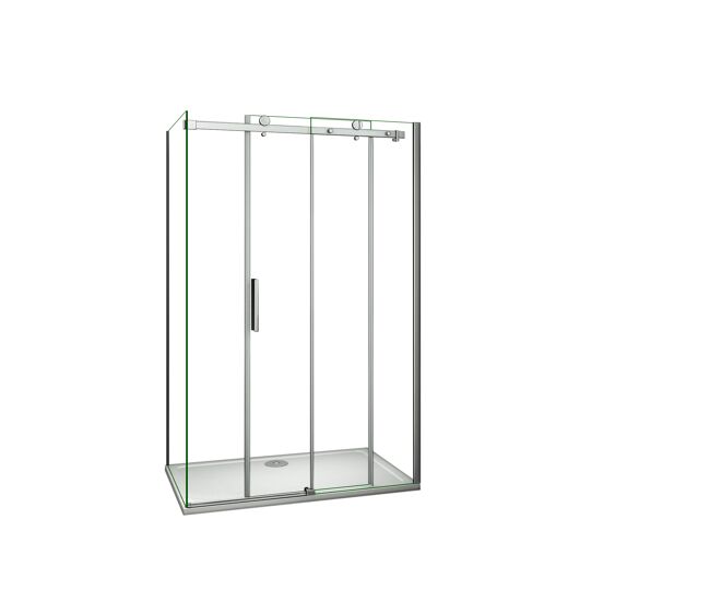 Aica mampara de ducha corredera+panel lateral 8mm antical 100x70x195cm+plato de ducha100x70x3cm