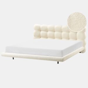 Cama Bouclé SOULISSE 180 x 200 cm Branco creme
