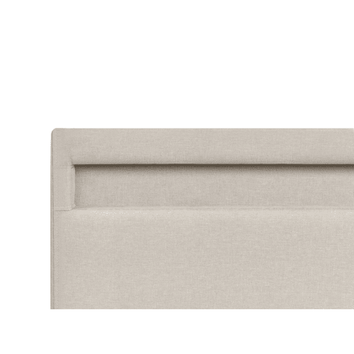 Cama baú com LED Tecido ARMELLE 160 x 200 cm Creme