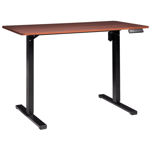 Secretária de pé ajustável eletricamente TAVARES CastanhoPreto 120 cm 60 cm