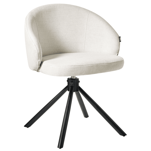 Conjunto de 2 cadeiras de jantar OVALO Tecido Branco creme